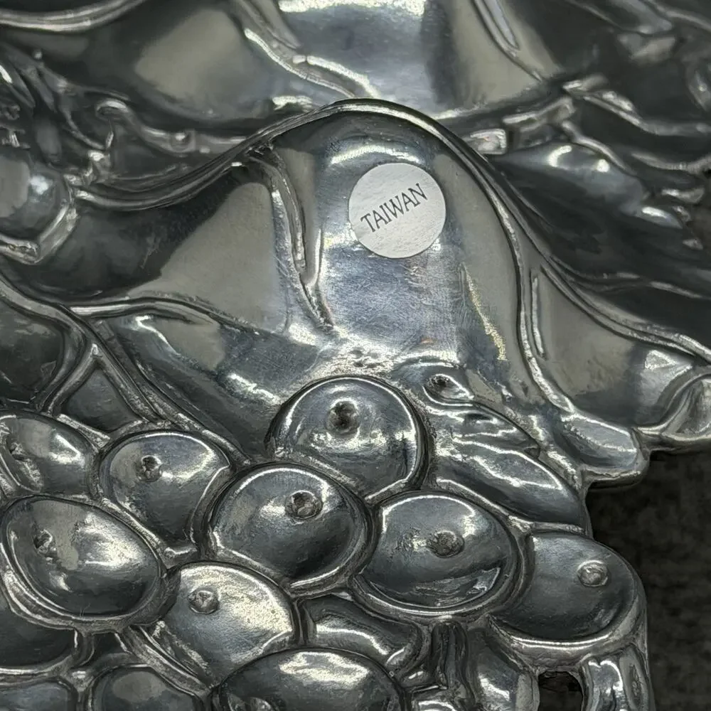 Arthur Court Deviled Egg Platter Serving Tray Silver Tone Grape Vineyard Pattern
